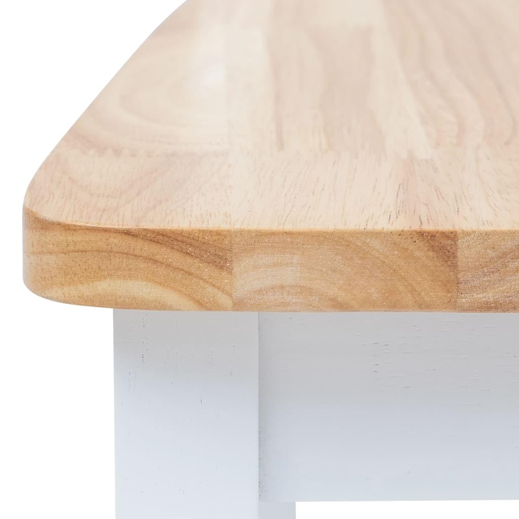 5-częściowy zestaw do jadalni z litego drewna gumowego, biało-brązowy, z blatem z płyty MDF 106 x 75 cm, 4 krzesła 45,5 x 52 x 90 cm, wysokość siedziska 45 cm, zestaw do jadalni, nie zajmuje