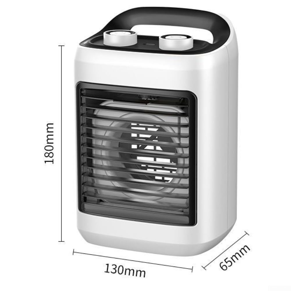 Tragbarer Klimaanlagen-Ventilator, Mini-Desktop-Kühler mit 6 Windgeschwindigkeiten, USB-betriebener Luftkühler für Zuhause, Büro, Schlafzimmer, leiser Betrieb, 180 ml Wassertank