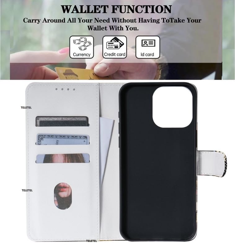 Image of TELETEL Magnetic Closure Flip Shock Proof Back Cover with Cards & Cash Pockets | Wallet Case - Red Rose for Vivo V50 5G