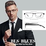 BLS Businessman Rectangular Reading Glasses - Professional Durable Readers - Blue-Light Blocking Lenses