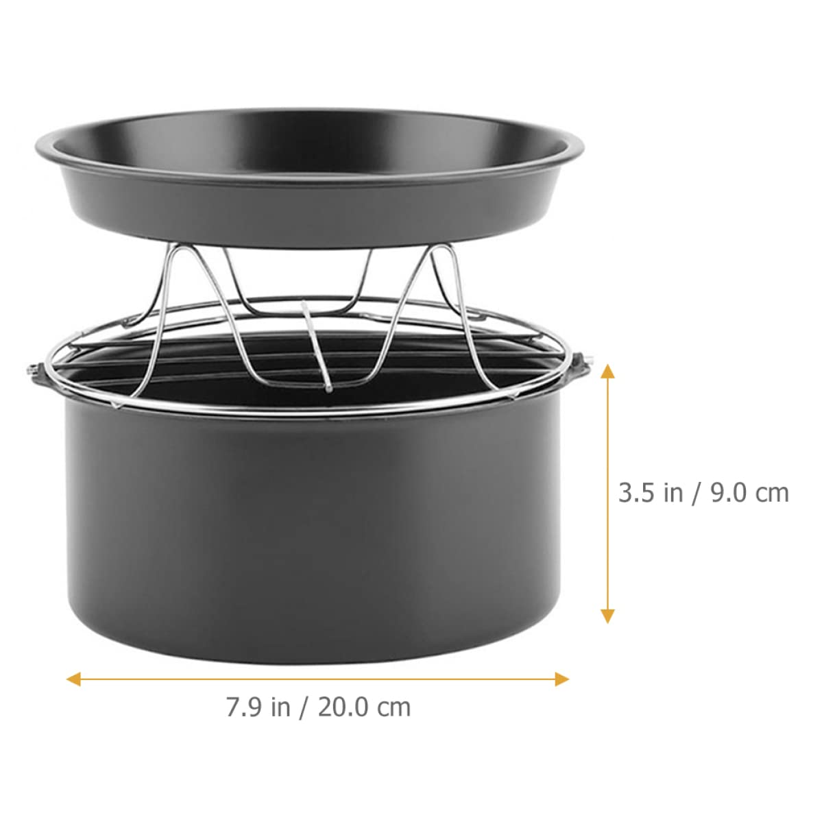 3 Pezzi Accessori per Friggitrice Ad Aria Set Teglia da Forno Griglia Rivestimento Antiaderente Griglia Vapore