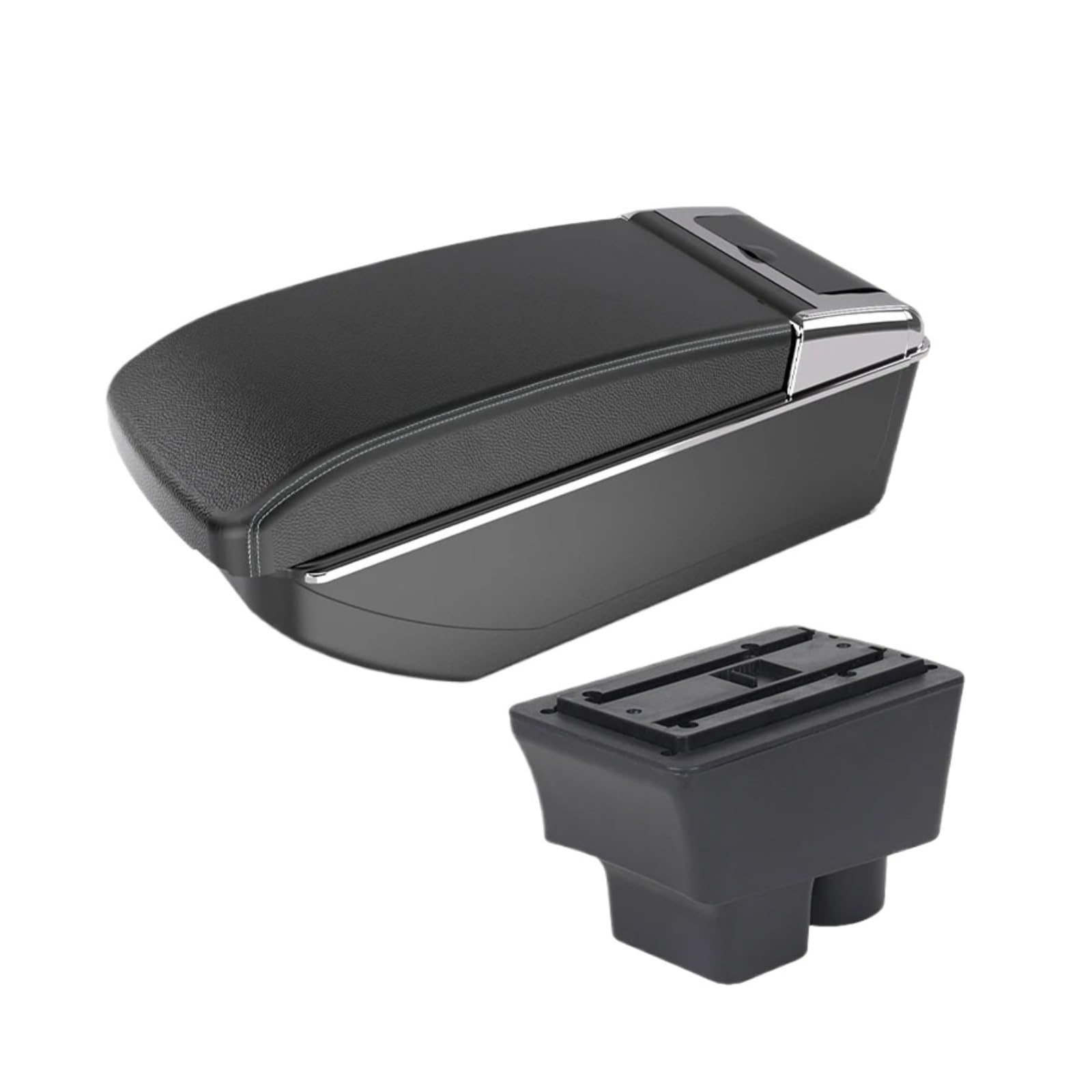 Umdjju B3 White Line Nousb For Skoda For Fabia 2007-2014 Car Armrest Box Center Console Modification Storage Interior Parts Usb Car Centre Console Armrest Box(B3 White Line Nousb)