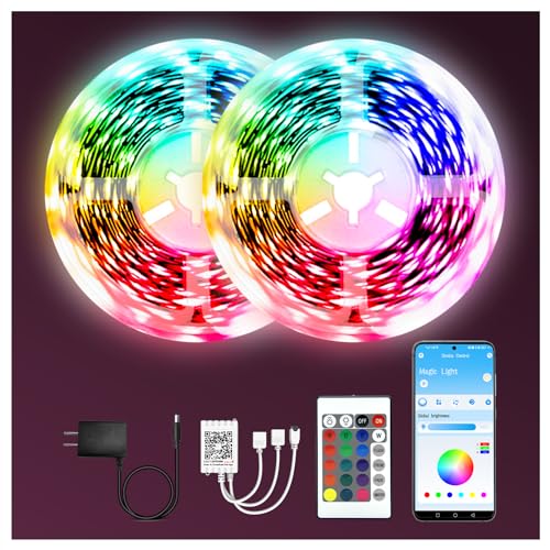 dalattin Led Lights for Bedroom 130ft(2 Rolls of 65.6ft), Led Lighting with Remote&App Control...
