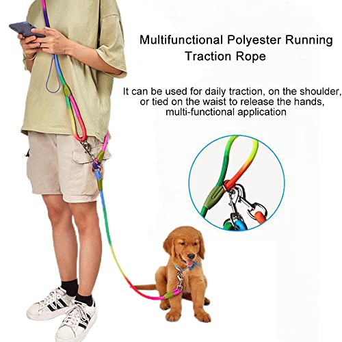 Hundeleine zum Laufen, Spazierengehen, Training, Crossbody-Doppelleine für Hunde, 1,2 cm dick, Nylon, reflektierend, strapazierfähig, für kleine, mittelgroße und große Hunde, bunt