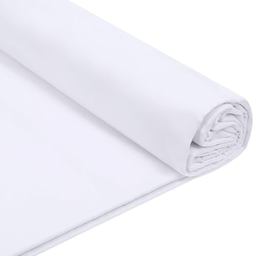 Tela de muselina de algodón de 59 pulgadas x 5 yardas, material de tela de lino de muselina blanqueada ligera para material de costura, tela