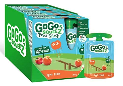 Gogo Squeez Apple Peach Puree Pouches Multipack 4x90g (Pack of 5)