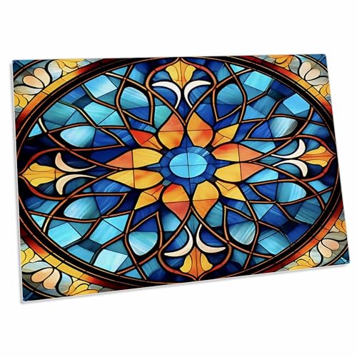 3dRose pad para escritorio 23 x 16 pulgadas azul y naranja miniatura 1