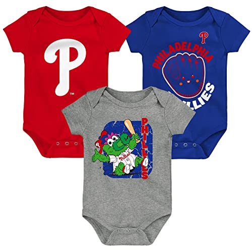 Image of Outerstuff MLB Newborn & Infants 0-24 Months Change Up 3 Piece Onesie Creeper Romper Set