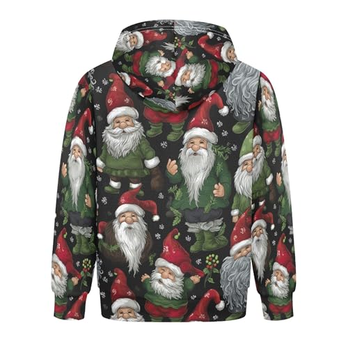 Kids Hoodies Sweaters Christmas Xmas Gnome Dwarfs Hooded Sweatshirts with Big Pockets for Boys Girls B04004552
