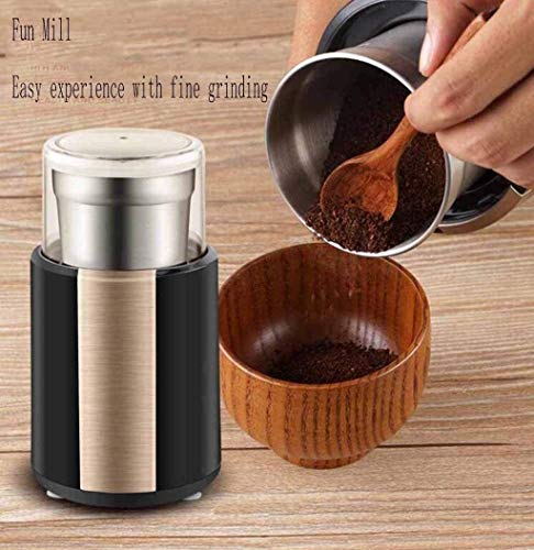 ZOUSHUAIDEDIAN Elektrische Kaffeemühle, Gewürzschleifer mit abnehmbarem Edelstahlbecher, for Kaffeeliebhaber – Bild 3