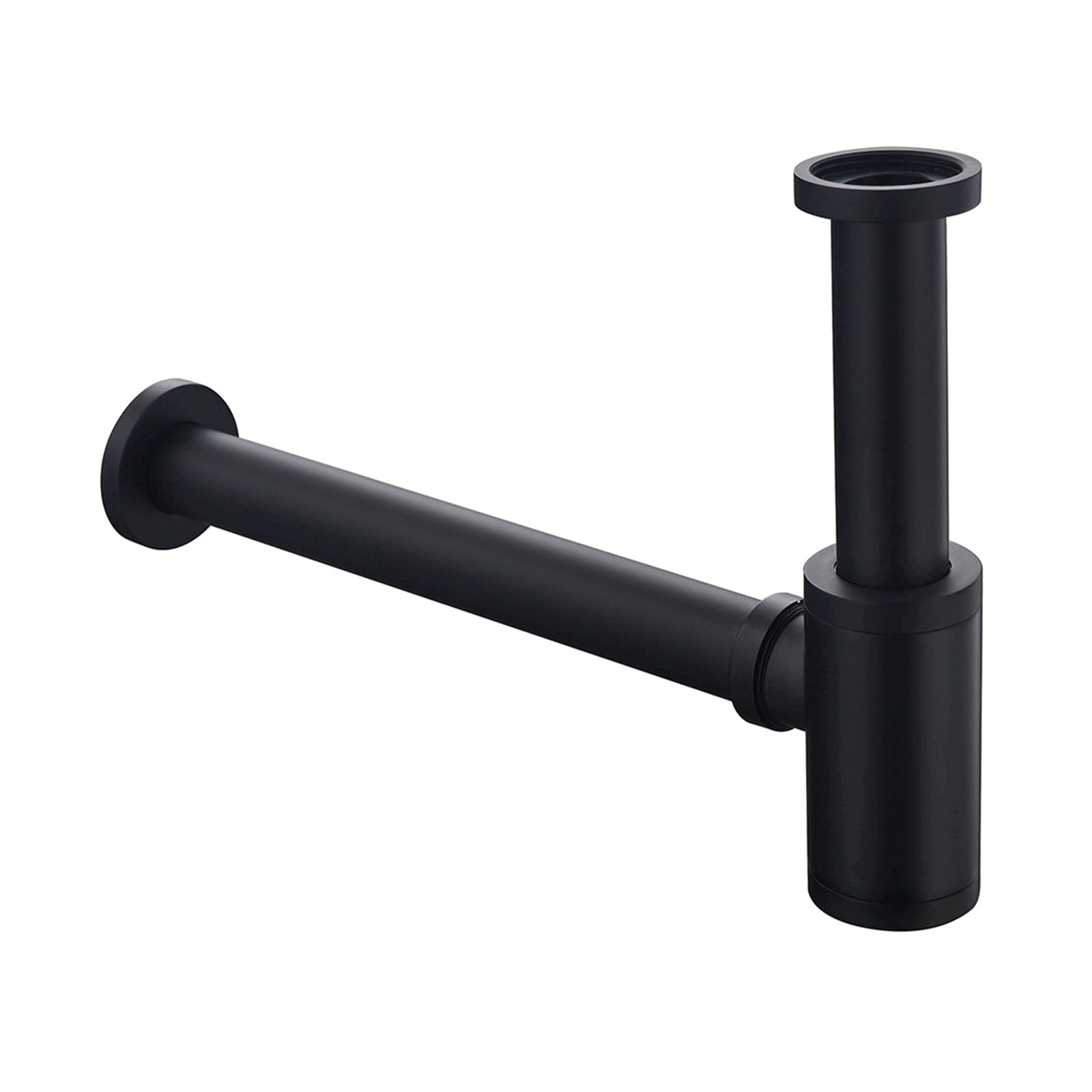 Cymmiyt Black Basin Waste Zinc Alloy Wash Basin Wall-Mounted Wall Drainage Pipe Basin Air-Tight And Odor-Proof Drain Pipe(Black)
