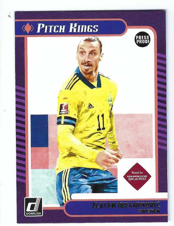ZLATAN IBRAHIMOVIC 2021-22 Panini Donruss Road to FIFA World Cup Qatar 2022 Soccer Pitch Kings #7 PRESS PROOF PARALLEL Card AC Milan Sweden