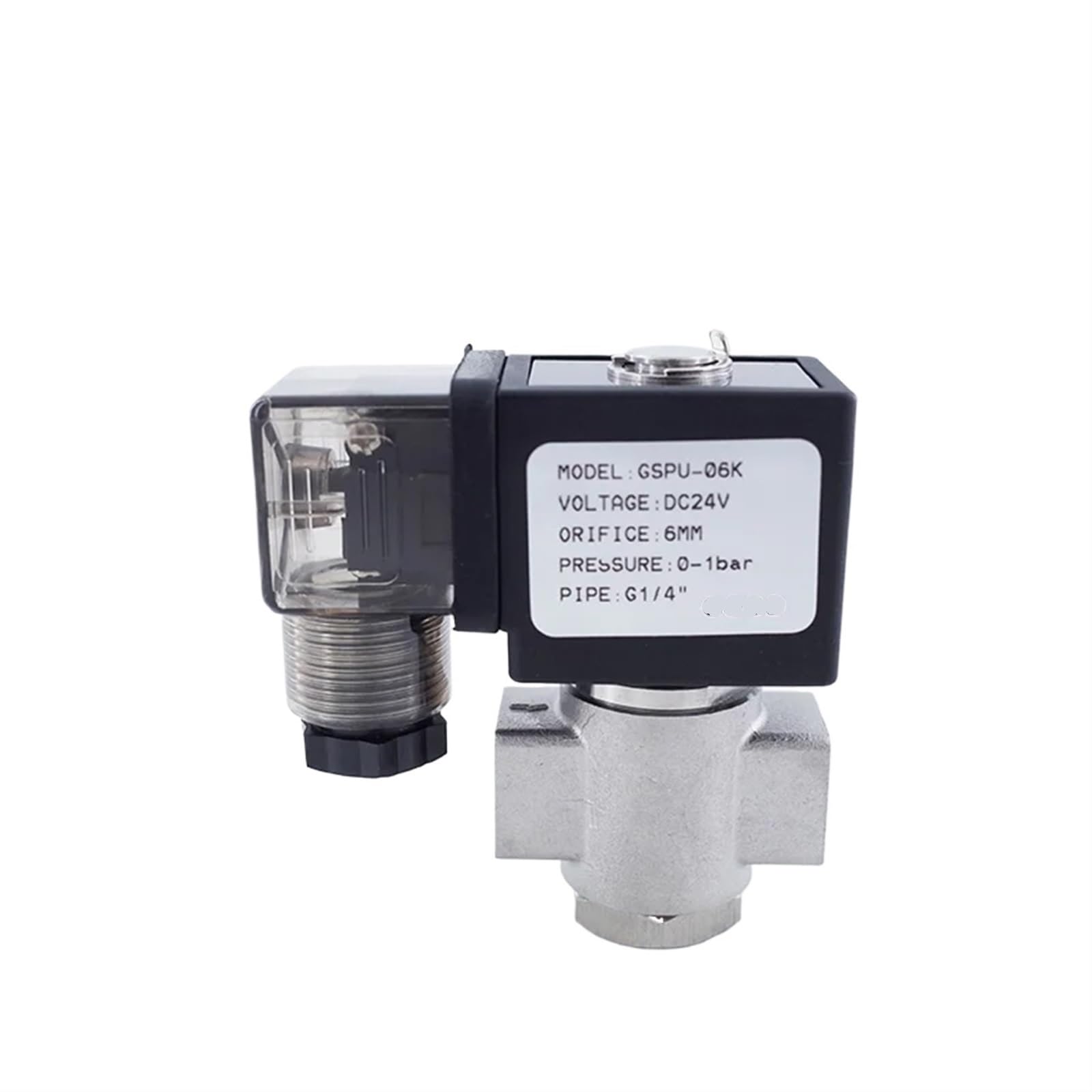 Électrovanne 1/4 pouce normalement ouverte 24V DC EPDM 4 bar pour circuit eau