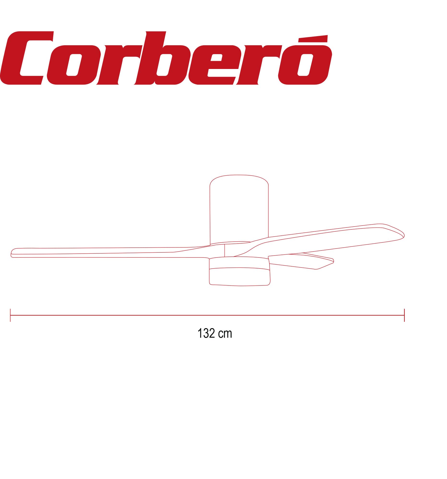 Corberó - Ventilador de Techo con Luz LED 132 cm | CVTGHC4 |Silencioso | 6 Velocidades | Diseño Nórdico | Temporizador|Mando a Distancia | Modo Verano - Inverno |Aspas de Madera Clara