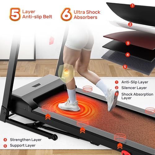 Image of 300 lbs Capacity Treadmill for Home, 3.5HP Folding Treadmill w / 71 Preset Workouts