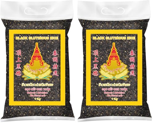 ROYAL THAI RICE - Arroz negro glutinoso - 1 X 1 KG (Paquete de 2)