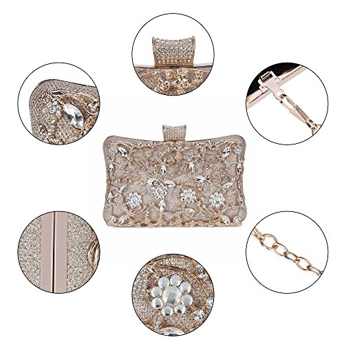 Tanpell Womensevening Clutch Purses Crystal Bag Rhinestone Wedding Handbag Purse For Women Ladies Sparkling Party/Bridal Prom Cocktail Party (Champagne) #TOP4