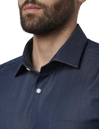 Image of Park Avenue Slim Fit Solid Dark Blue Shirt
