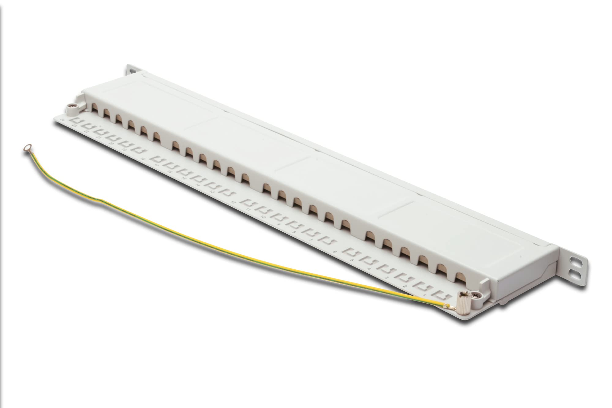 DIGITUS Panel krosowy - 19 cali - Cat-6-24-portowy RJ45 - ekranowany - LSA Patch Pole - Montaż w stelażu 0,5HE - szary