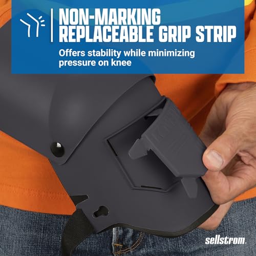 Image of Sellstrom Ultra Flex KneePro Professional Knee Pads for Men & Women with Thick Foam Cushioning & Heavy Duty Hard Outer Shell - Adjustable Straps with Quick-Clips & Ergonomic Metal Hinges - for Construction Work, Gardening, Roofing, Flooring