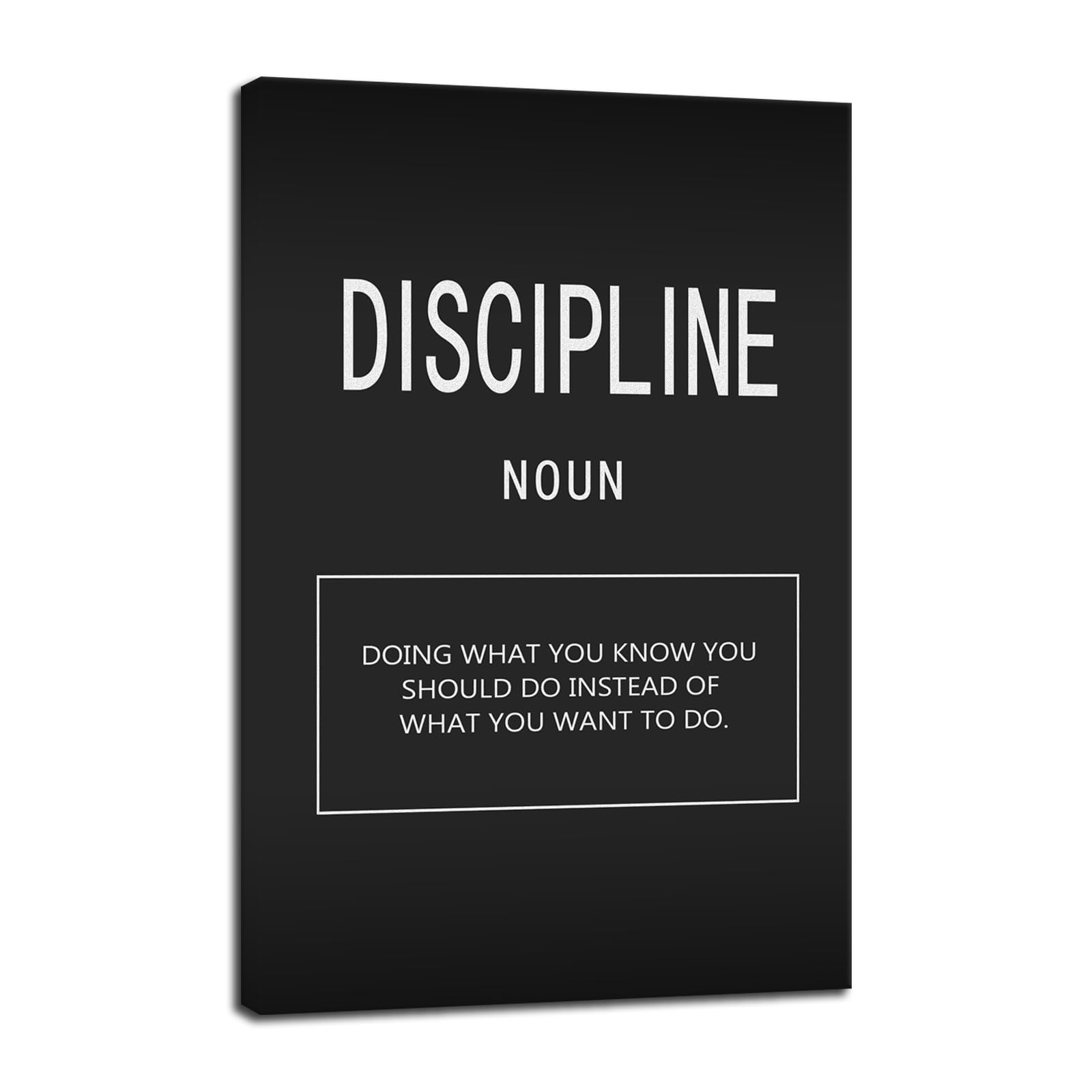 FHBWART Inspirational Quotes Wall Art Discipline Posters Printed Artwork Printed Canvas Artwork Motivational Wall Decor For Office Gym Bedroom Hallway Living Room Framed Ready to Hang<12 x 18 inch> — image 1