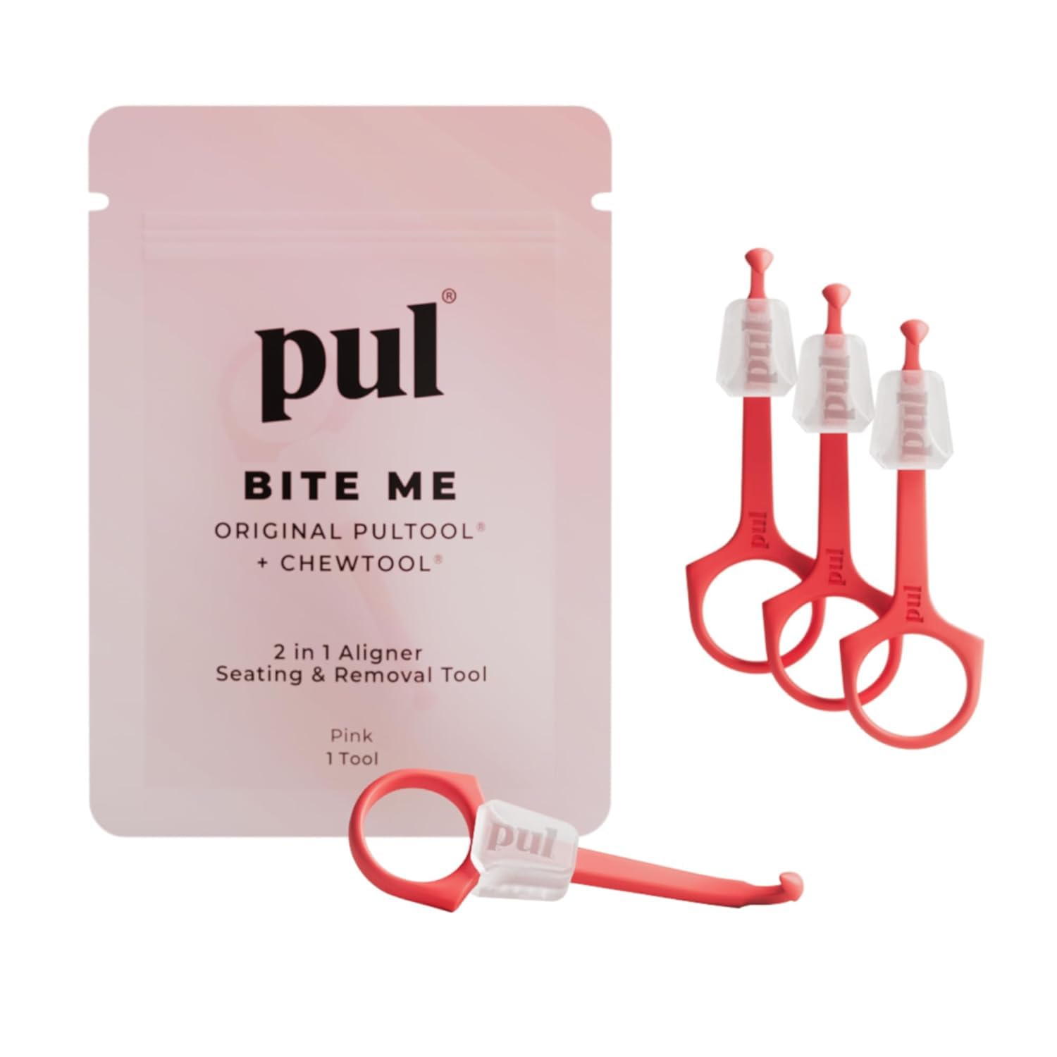 The Pultool 2 In 1 Clear Aligner Chewies And Removal Tool Combo For Invisalign Removable Braces And Trays By Pul(4 Pack,)(Pink)-image-47
