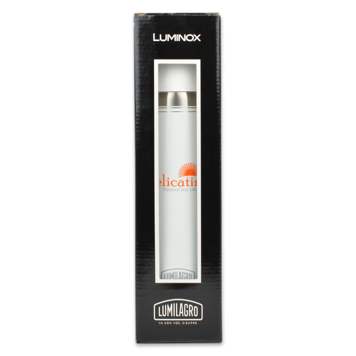 Termo para Mate Lumilux de Acero Inoxidable (1L) - Doble Pared al Vacío con Pico Cebador Antigoteo - Color Blanco - Libre de BPA