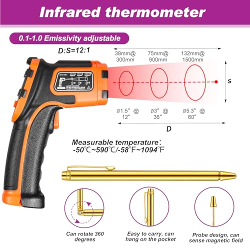 Image of Dunzy 11 Pcs Ghost Hunting Equipment Kit Include Ghost Radio, Electromagnetic Paranormal Radiation Detector, EVP Recorder, UV Flashlight 2 LED Light up Cat Balls Etc(Upgrade Temp Gun)