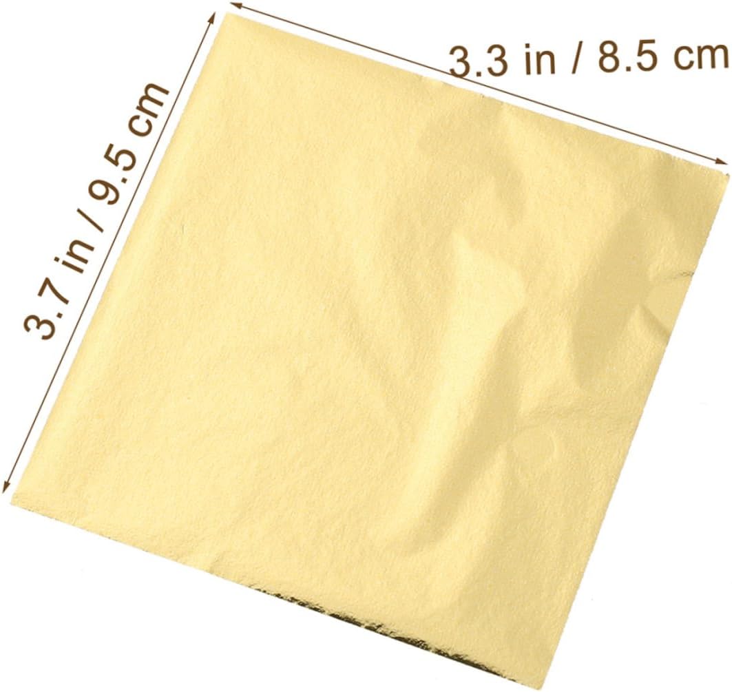 Gogogmee 200sheets Metallic Foil Flakes Imitation Gold Leaf DIY Handcraft Decor Accessory Foil