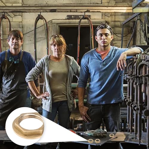 0XBIT 1/2 Zoll Flansch Sechskantmutter, 6 Stück Kontermutter mit Flansch, Messing Wasserhahn Sanitär Fitting Mutter, für Badezimmer Waschbecken Wasserhähne Sanitär Armaturen