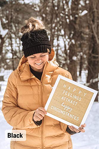 Solid Messy Bun Beanie Tail Bundle - 1 Heather Grey, 1 Violet (2 Pack) #TOP2