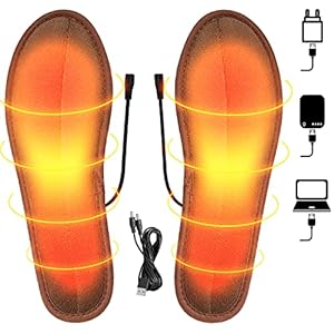 Beheizbare Einlegesohlen, USB-Fußwärmer waschbares Heizkissen, Sohlenwärmer, Wärmesohle, Fußwärmer Wärme Thermosohlen…