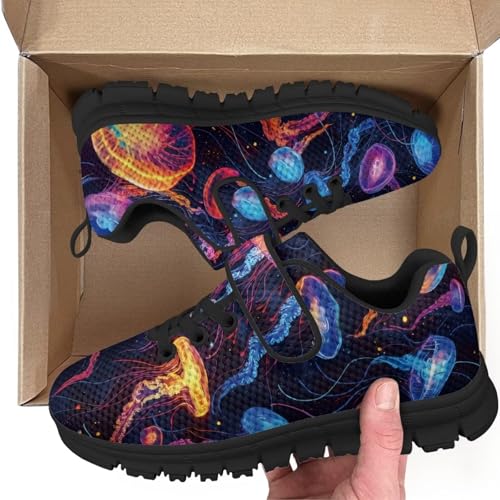 Unisex-Child White Boys Girls Shoes Antiskid Tennis Sneakers Outdoor Casual Kids Shoes Running Shoes(Little Kid/Big Kid) Jellyfish Pattern2