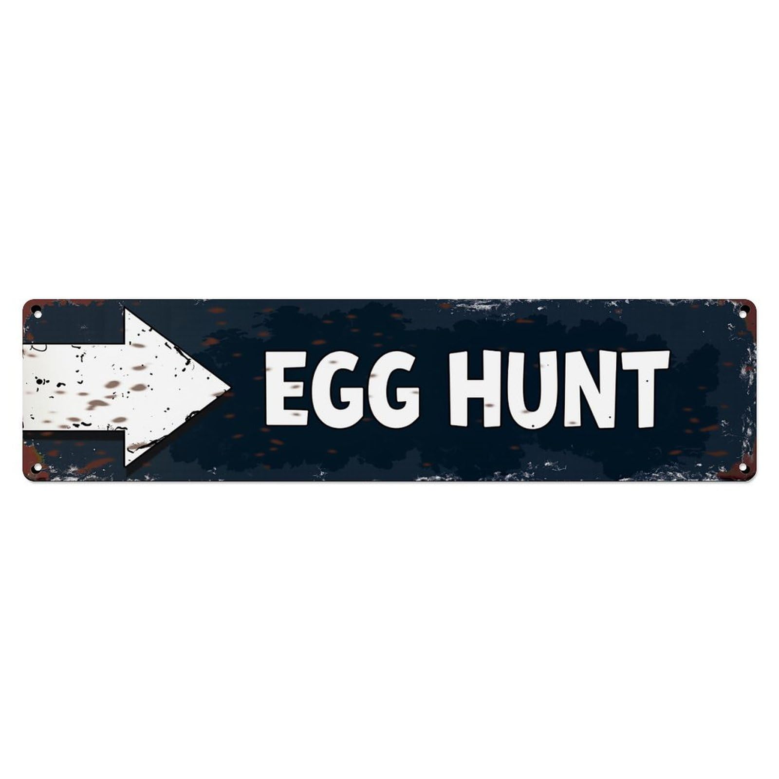 Arrow Pointing Right Egg Hunt Sign Metal Tin Sign Plaque