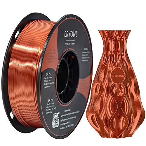 Eryone Ultra Silk PLA,1.75mm PLA Filament,3D Printing Filament PLA for 3D Printer and 3D Pen, 1kg 1 Roll (Red Copper)