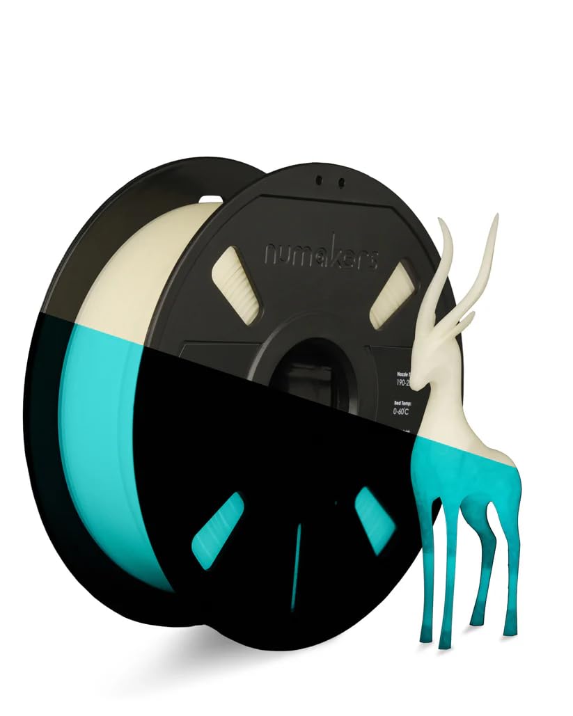 Numakers PLA Glow in The Dark 1.75 mm 1 kg Filament for 3D Printing Phosphorescent Material with Smooth Extrusion Strong Layer Adhesion Ideal for Cosplay Toys Models and Glow Projects (Aqua Blue)-image-44