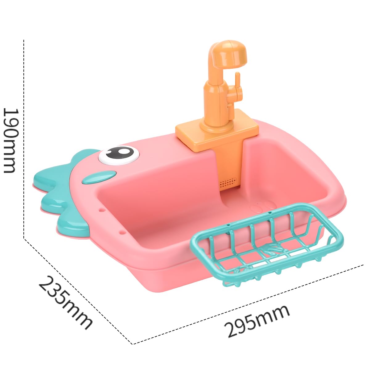 Kitchen Sink Toys with Running Water and Electric Faucet Automatic Water Cycle Systemï¼ŒPlay Kitchen Toy Accessories for Toddler,Pool Floating Fishing Toysï¼ŒPretend Role Play Toys for Boys Girls