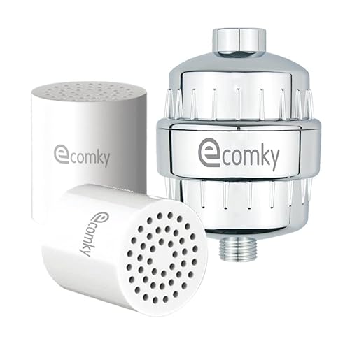 Ecomky Duschfilter Thailand Shower Filter Wasserfilter Dusche kalkfilter Dusche Duschfilter Gegen Kalk und Chlor Filter Shower Dusch Filter Dusche Filter Duschfilter Chrom mit 2 Ersatzkartuschen Kdf