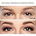 MOSTORY 3 in 1 Eyebrow Pencil - Super Model Perfect Brow Stylist Waterproof Brown Eye Brow Makeup Long Lasting Professional Soft Powder Pen Brush (MEDIUM BROWN)