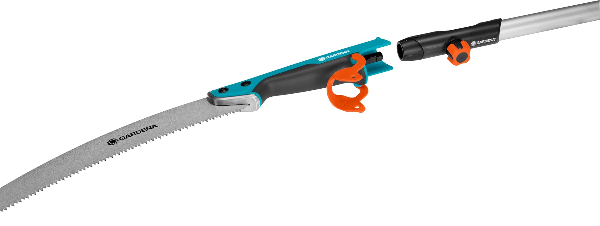Gardena Sierra curva 300 P combisystem : sierra para corte óptimo de ramas, longitud hoja 340 mm, gancho de recogida, cromado duro, tope antideslizante, preciso dentado afilado en 2 lados (8738-88)