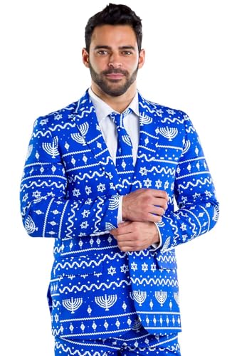 Costume de Hanoukka pour Homme ensemble tailleur bleu