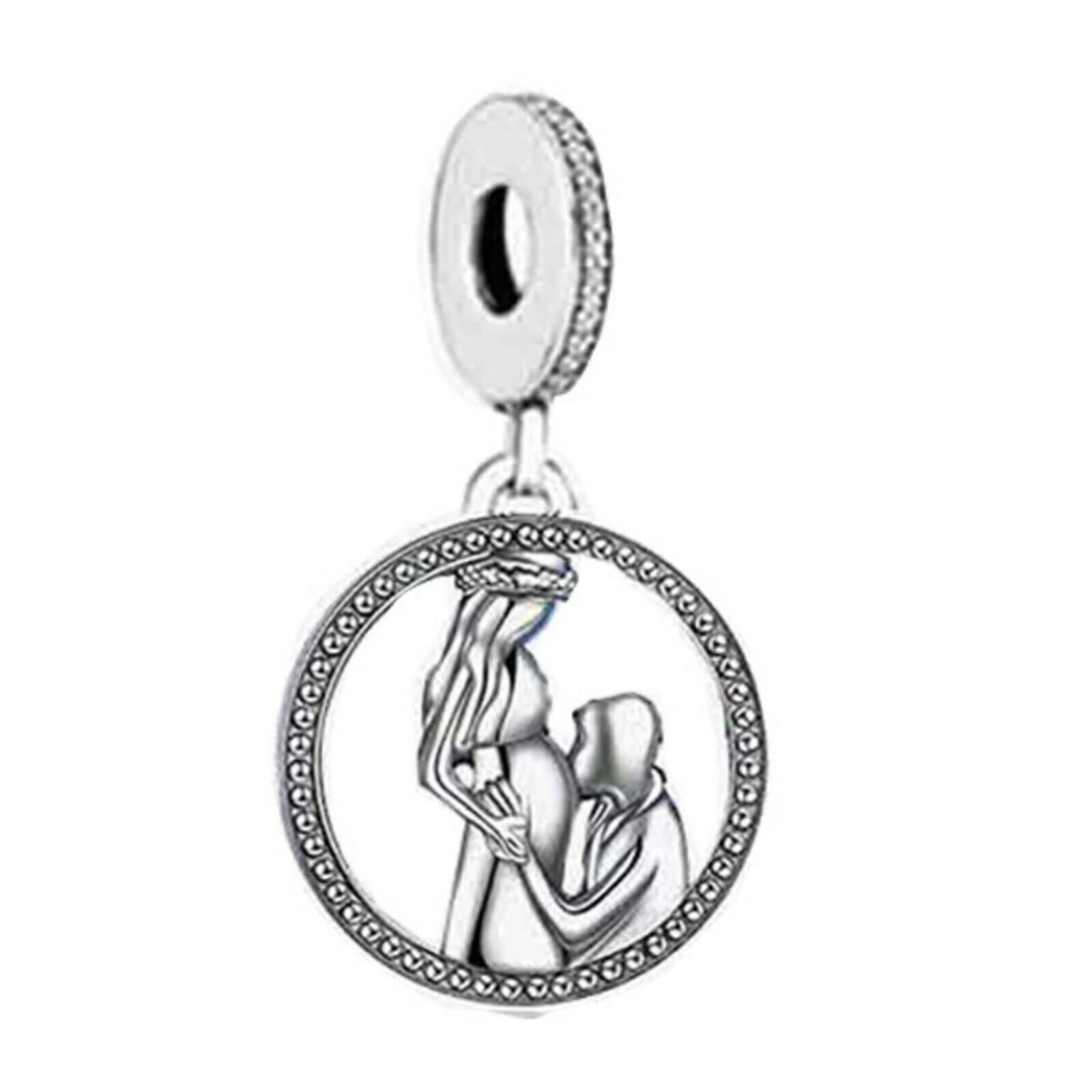 Abalorio de plata 925 Mother to Be para pulsera Pandora con diseño familiar de embarazada 3