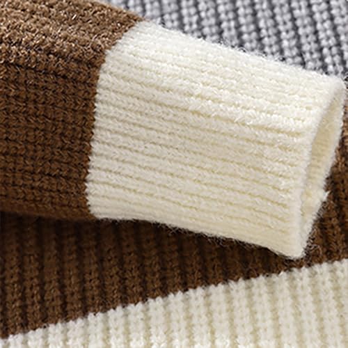 Striped Pullover Sweater for Men Oversized Casual Knitted Jumper Top Vintage Loose Lightweight Winter Warm Streetwear4