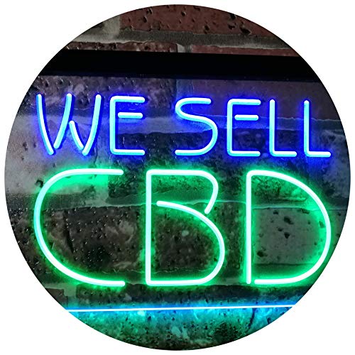 ADVPRO CBD Sold Here Dual Color LED Neon Sign Green & Blue 16 x 12 Inches st6s43-i3091-gb