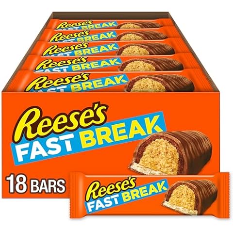 REESE'S FAST BREAK Peanut Butter Nougat Candy Bars, 1.8 oz (Pack of 18) Cover