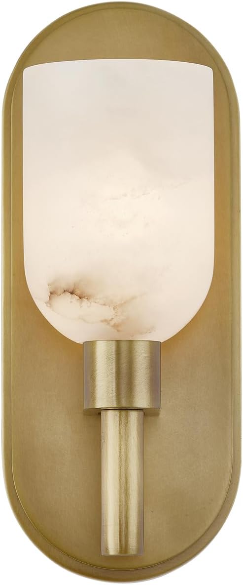 Alora Lighting Transitional 1-Light Wall/Vanity Sconce, 9 inch, Urban Bronze/Alabaster, Metal & Glass | Ideal for Bathrooms, Entryways & Hallways Lucian SKU WV338101UBAR