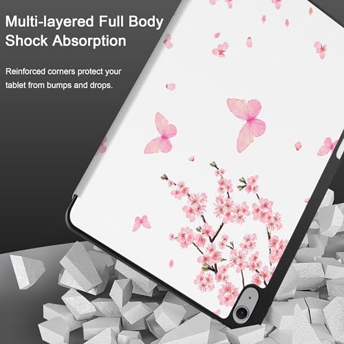 MEEgoodo Case for M4/M3/M2 iPad Air 13 inch Case 2026 2025 2024, Tablet Cover with Trifold Stand + Pencil Holder + Auto Wake/Sleep + Soft TPU Back Cover, Cherry Blossoms by MEEgoodo - Image 5