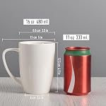 homEdge Porcelain Mug Set, 480 ml / 16 Ounces Cup for Tea, Latte, Mocha, Hot Chocolate, Set of 6, White