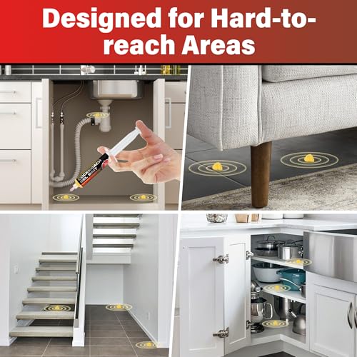 Image of 6 Tubes Cockroach Gel, Natural Formula Roach Gel with 2 Plunger | for American, German Roach Species, Long-Lasting for Kitchen Bathroom Indoor Outdoor & Hidden Areas, Pet & Kids Safe, 30Grams