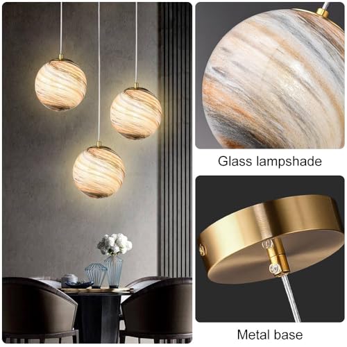 Lámpara colgante Planet, una minilámpara mágica de cristal coloreado para el cuarto infantil 5